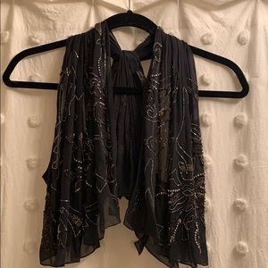 All Saints Black Beaded Top